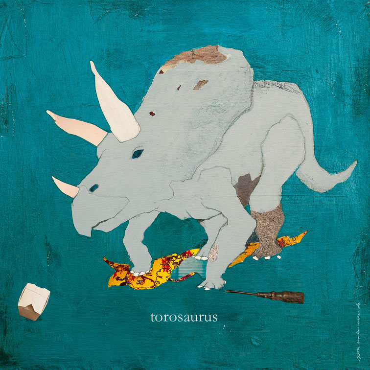 Monika Roscher Malerei Poster Saurier Torosaurus